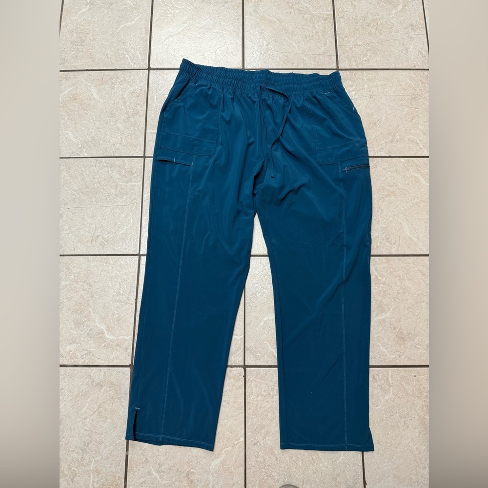 Scrubstar Women’s Plus Size 3X Teal Blue Drawstring Bootcut Scrub Pants